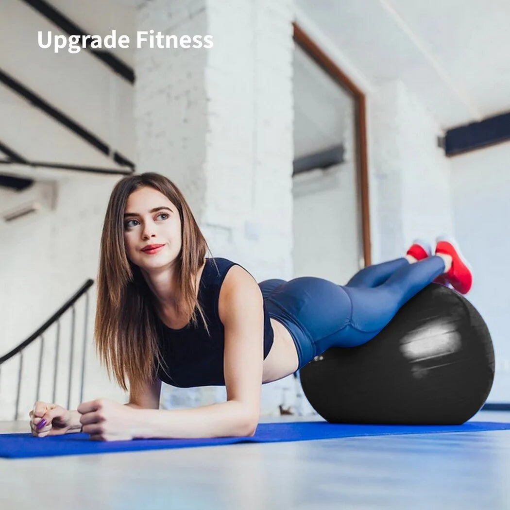 Cardio Drumming Equipment Set, Fitness Balance Ball with Pump & 3.2Oz Sticks, Aerobic Exercise Ball for Workouts, Stability, Pilates, Yoga, Pregnancy Gymnastics
